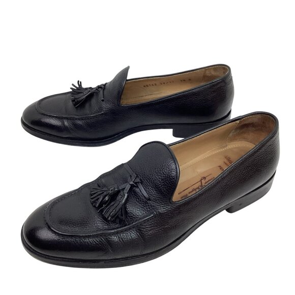 Allen Edmonds Perugia Leather Tassel Loafers #40162 Mens 9.5 Black Handcrafted I - Picture 1 of 12